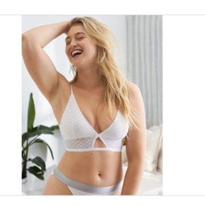 Aerie Cutout Longline Bralette White XL